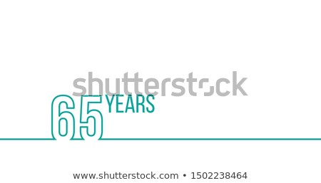 ストックフォト: 65 Years Anniversary Or Birthday Linear Outline Graphics Can Be Used For Printing Materials Brouc