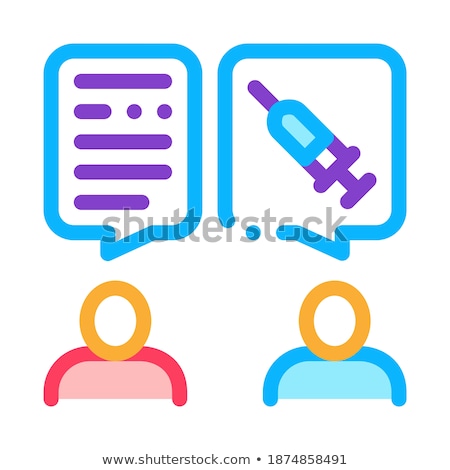 Foto stock: Doctor Injections Consultation Icon Vector Outline Illustration