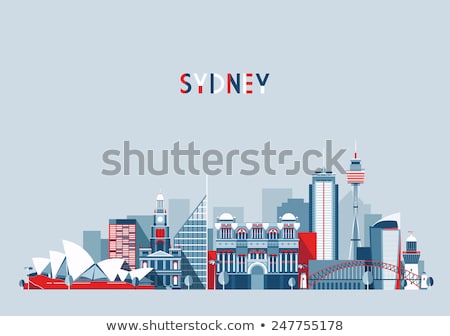 Stock fotó: Sydney Australia Skyline Color Illustration