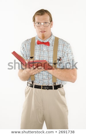 Nerdnek öltözött férfi Stock fotó © iofoto