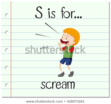 Foto stock: Flashcard Letter S Is For Scream