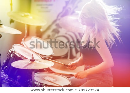 Stock fotó: Playing The Drums On Stage