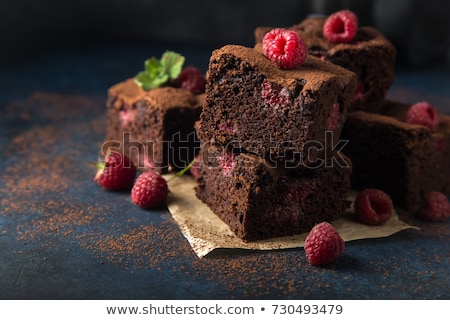 Stock photo: Brownie With Raspberry