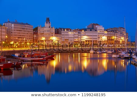 Сток-фото: La Coruna Sunset Port Marina In Galicia Spain