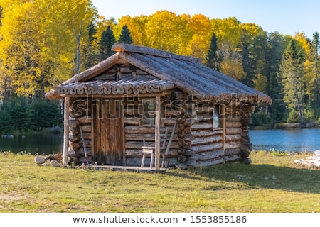 Foto stock: Wooden Hut In The Mountains