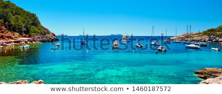 Stock photo: Panorama Of Sailboats At Cala Salada Lagoon Idyllic Scenery Ib