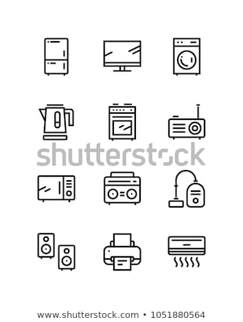 Household Electronic Appliances Technics Gadget Device Icons For Web And Mobile Design Pack 3 Сток-фото © karetniy