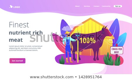 Foto stock: Grass Fed Beef Concept Landing Page