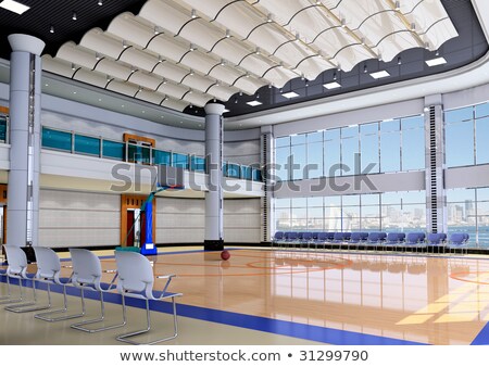 Empty Interior Of Public Gym With Basketball Court Stockfoto © wxin