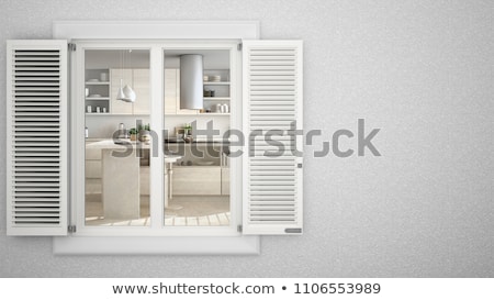 Stockfoto: Illustration Of White Window Shutters