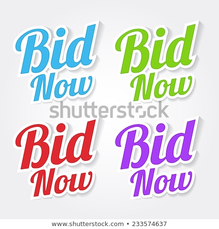 Сток-фото: Bid Now Purple Vector Icon Design