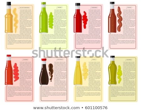 Stock photo: Sauce Bottle Collection With Information Text