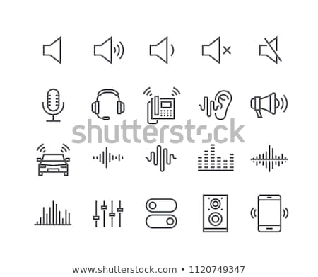 Stock foto: Microphone Audio Waves Icon Outline Illustration