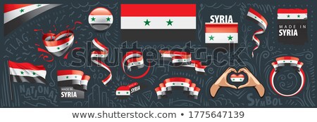 Stockfoto: Vector Set Of The National Flag Of Syria In Various Creative Designs