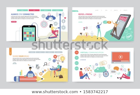 Zdjęcia stock: Stay Connected To People Abstract Concept Vector Illustration