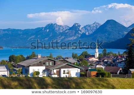 Wolfgang See Lake With Sparber And Bleckwand Peaks Stock foto © Pixachi