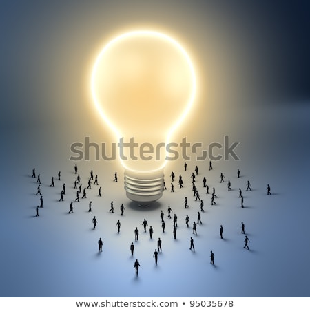 Foto stock: Silhouette Of Man With Light Bulb Idea Concept
