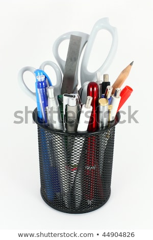 Stock fotó: Ekete · fém · ceruzakupa · színes · ceruzákkal