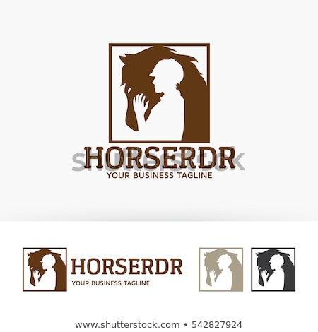 Stock photo: Color Vintage Horse Riding Emblems