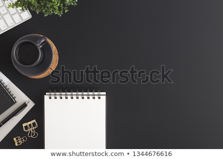 Stockfoto: Office Workplace With Coffee Supplies And Computer