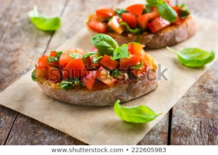 Сток-фото: Tomato And Basil Bruschetta