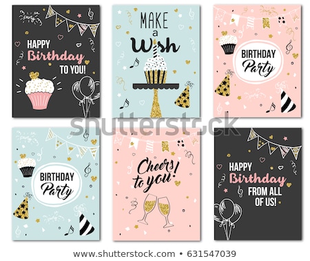 Stock fotó: Birthday Card Editable