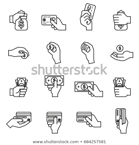 Stok fotoğraf: Hand Holding Money Line Icon