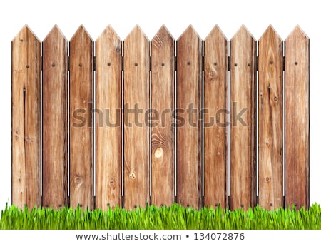 Stok fotoğraf: Old Wooden Fence Vintage Boards And Dry Grass