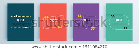 Stok fotoğraf: Quote Speech Bubble Template Text In Brackets Citation Frame Quote Box Vector Illustration