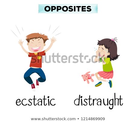 Foto stock: English Opposite Word Of Ecstatic And Distraught