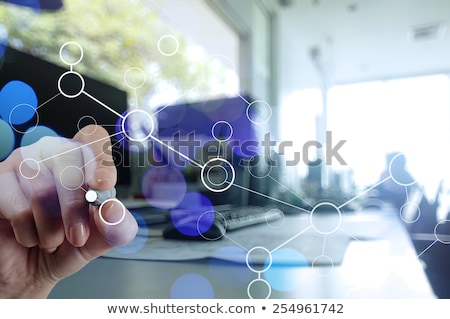 Stock foto: Cloud And Connectivity Concept On A Tablet