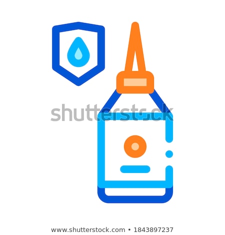 Сток-фото: Waterproof Material Glue Vector Thin Line Icon