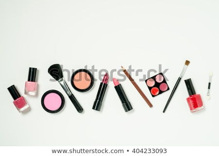 Stockfoto: Woman With Red Nail Varnish And Lipstick