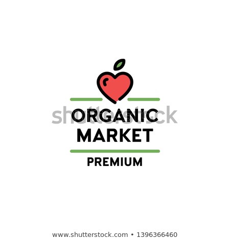 Foto stock: Red Heart With Eco Friendly Icons Illustration