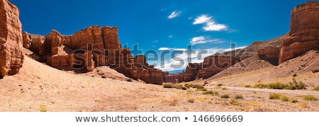 ストックフォト: Rock Formations At Charyn Canyon Under Blue Sky