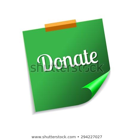 Stock fotó: Donate Green Sticky Notes Vector Icon Design