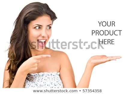 Foto stock: Beautiful Girl Showing Empty Board