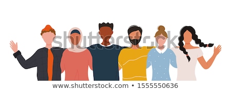 Foto stock: Human Rights Card Of Diverse People Friend Group