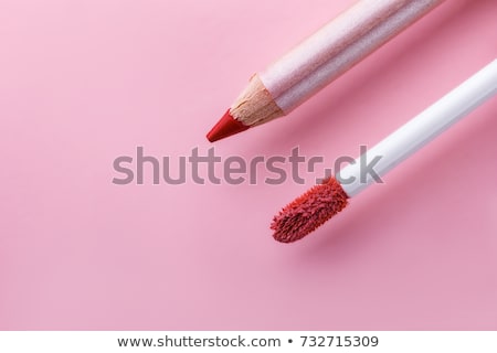 Stok fotoğraf: Beautiful Full Pink Lips Lipstick Professional Make Up