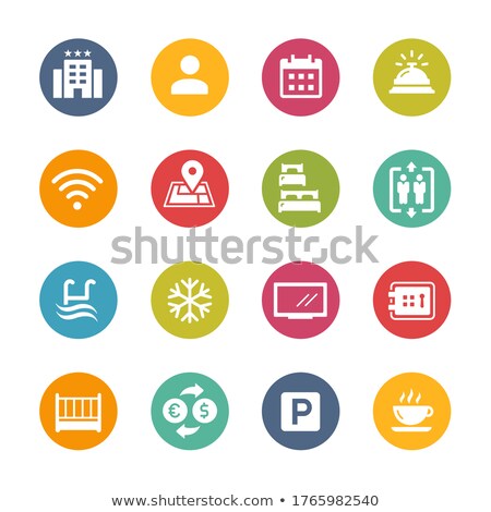 Hotel And Rentals Icons 1 Of 2 Fresh Colors Zdjęcia stock © Palsur