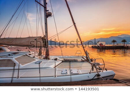 Zdjęcia stock: Floating Dock In A Bay At Night