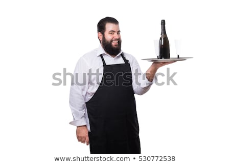 Сток-фото: Fat Man In Tuxedo With Glass Wine