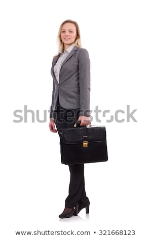 Foto d'archivio: Beautiful Businesslady In Elegant Suit Isolated On White