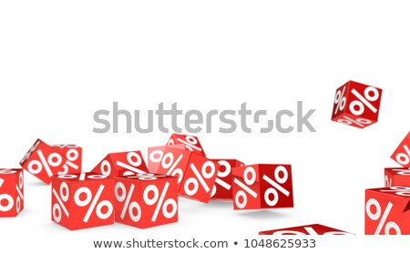 Stok fotoğraf: Red Cubes With Percent
