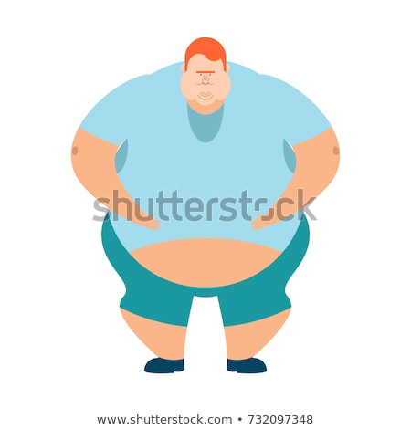 ストックフォト: Redhead Fat Guy Glutton Thick Man Fatso Vector Illustration