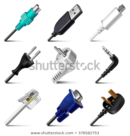 Stockfoto: Realistic Audio And Video Wire Plug Set Vector