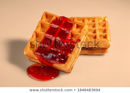Foto stock: Waffle With Strawberries