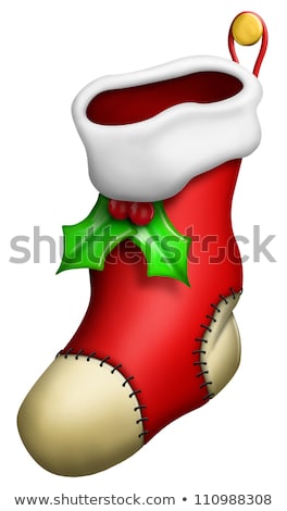 Stock fotó: Whimsical Cartoon Christmas Stocking Empty