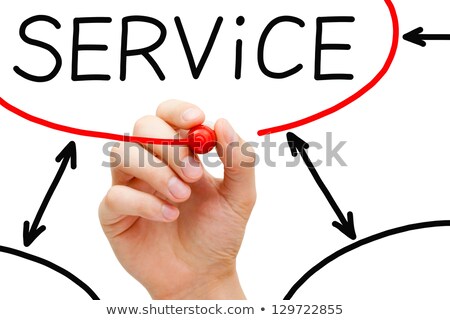 Zdjęcia stock: Service Flow Chart Red Marker