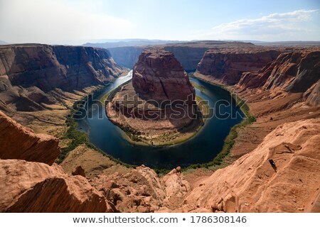 Stock fotó: From The Rim Horseshoe Bend Glen Canyon Overlook Colorado River